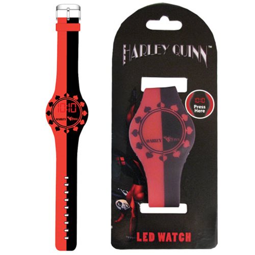 Harley Quinn Black Red Split LED Watch
